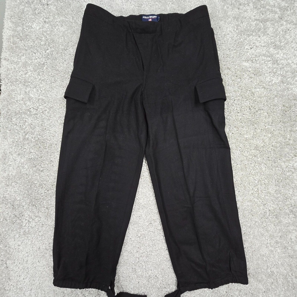 Polo‎ Sport Ralph Lauren Mens Wool Cargo Pants Black Size Medium (fits 36x28.5)